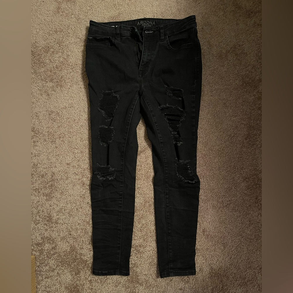 Arizona Jean Company Black Ripped Jeans